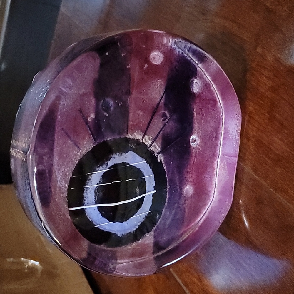 Dartington Crystal Purple Abstract Paperweight/Decor